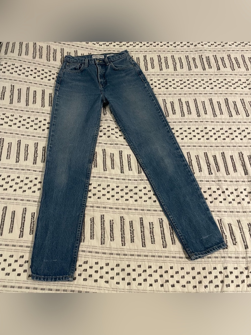 American Apparel The High-Waist Jean Medium Wash Rigid Denim Mom Jeans